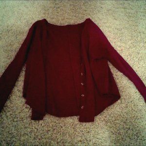 Red Button Up Sweater